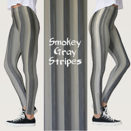 Grijs en zwart rokerig monochromatisch gestreept leggings