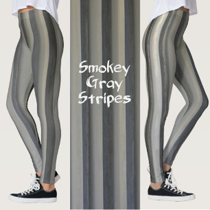Grijs en zwart rokerig monochromatisch gestreept leggings