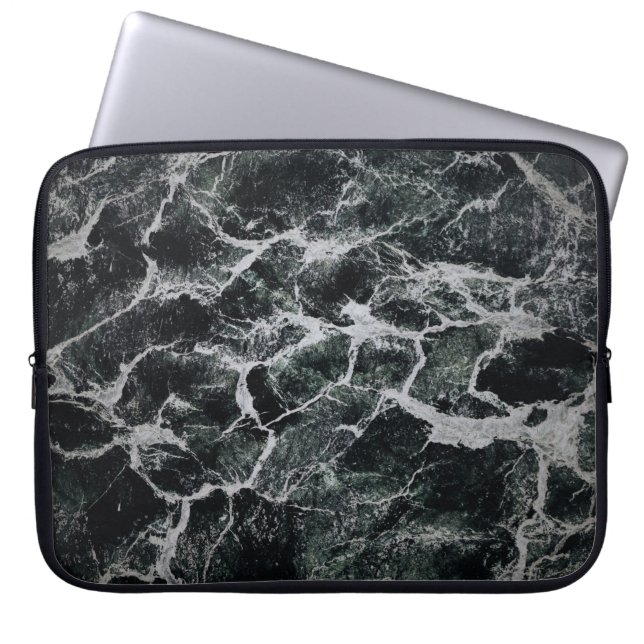 Grijs en zwart schilderij laptop sleeve (Voorkant)