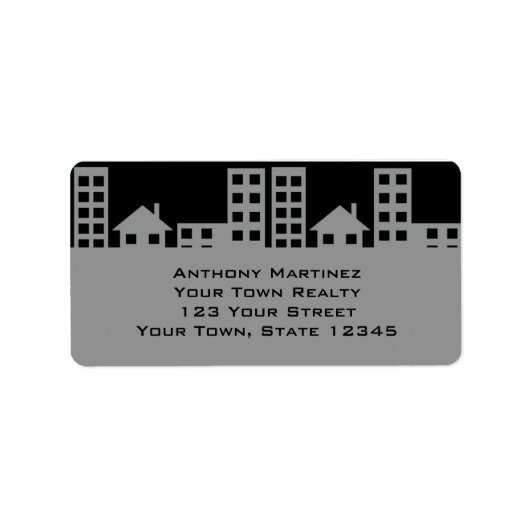 Grijs en Zwart Sklyline Etiket (Voorkant)