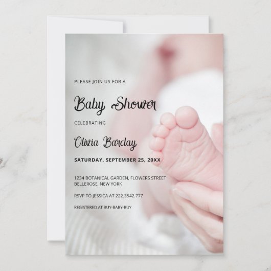 Grijs en Zwart Speels Baby Baby shower Kaart (Voorkant)
