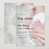 Grijs en Zwart Speels Baby Baby shower Kaart (Voorkant / Achterkant)