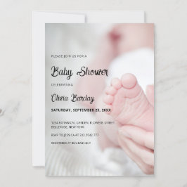 Grijs en Zwart Speels Baby Baby shower Kaart