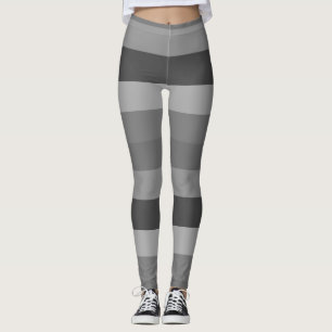 Grijs en zwart Stripes Patroon Leggings