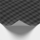 Grijs en zwart tartan inpakpapier (Hoek)