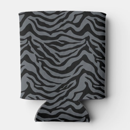 Grijs en zwart tijgerstreep blikjeskoeler (Achterkant)