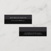 Grijs en Zwart Twee Tinten Mini Visitekaartje (Voorkant / Achterkant)