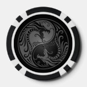 Grijs en Zwart Yin Yang Dragon Pokerchips (Achterkant)