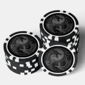 Grijs en Zwart Yin Yang Dragon Pokerchips (Opstapeling)