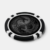 Grijs en Zwart Yin Yang Dragon Pokerchips (Enkel)