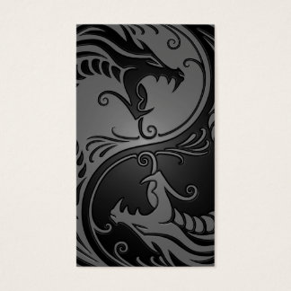 Grijs en Zwart Yin Yang Dragons Visitekaartjes