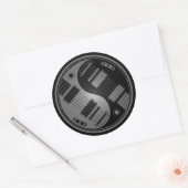 Grijs en Zwart Yin Yang Gitaren Ronde Sticker (Envelop)
