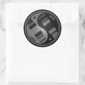 Grijs en Zwart Yin Yang Gitaren Ronde Sticker (Tas)