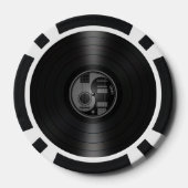 Grijs en Zwart Yin Yang Gitaren Vinyl Graphic Pokerchips (Achterkant)