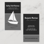 Grijs en Zwart Zeiljacht Zeilboot Varen Visitekaartje (Voorkant / Achterkant)