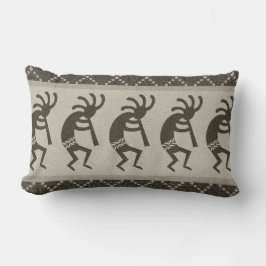 Grijs en zwart zuidwesten Kokopelli Aztec patroon Kussen