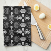 Grijs en zwarte hand theedoek (Quarter Fold)