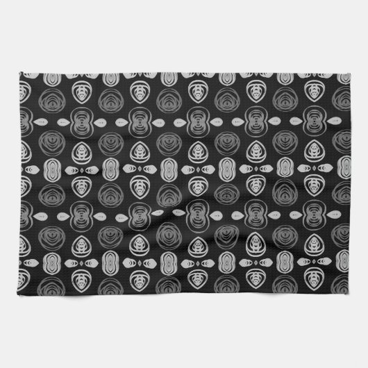 Grijs en zwarte hand theedoek (Horizontaal)