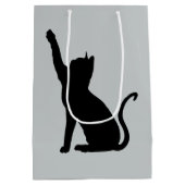 Grijs en Zwarte Kat Medium Cadeauzakje (Achterkant)