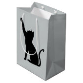 Grijs en Zwarte Kat Medium Cadeauzakje (Achterkant Gekanteld)