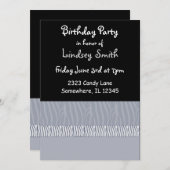 Grijs en Zwarte Zebra Afdrukdag Uitnodiging (Voorkant / Achterkant)