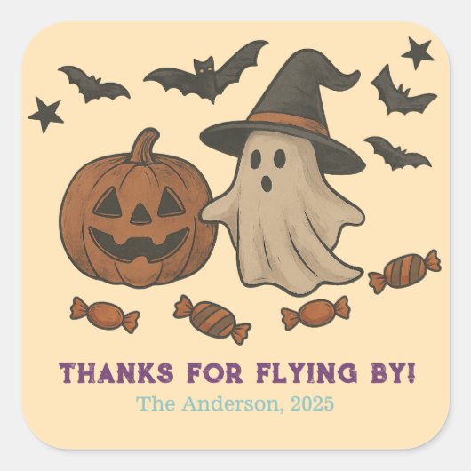 Grijs Eng Halloween Sticker – Spoken, Vleermuizen (Voorkant)