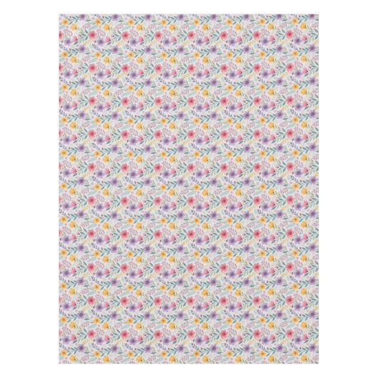 Grijs enkelvoudig wildflower patroon tafelkleed (Voorkant)