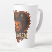 Grijs Esthetisch Halloween Grote Latte Mok 17oz – (Rechterhoek)