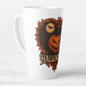 Grijs Esthetisch Halloween Grote Latte Mok 17oz – (Linkerhoek)