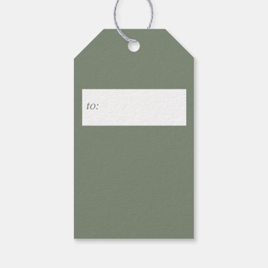 Grijs Eucalyptus Wreatmonogram Cadeaulabel (Achterkant)