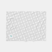 Grijs F-35 Jet Gepatterned Mint Monogram Baby Fleece Deken (Voorkant (Horizontaal))