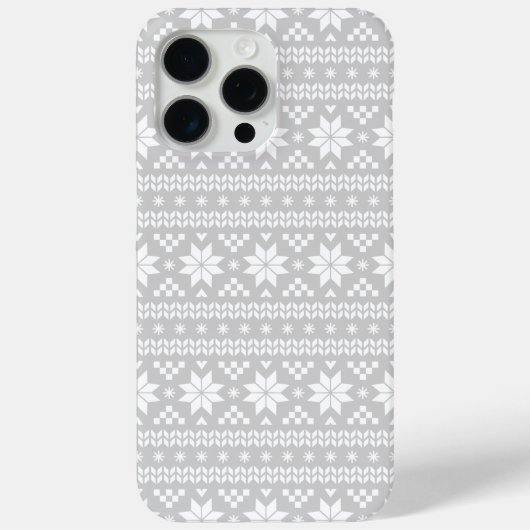 Grijs Fair Isle Kersttrui patroon Case-Mate iPhone Case (Achterkant)