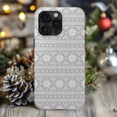 Grijs Fair Isle Kersttrui patroon Case-Mate iPhone Case