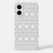 Grijs Fair Isle Kersttrui patroon Case-Mate iPhone Case (Achterkant)