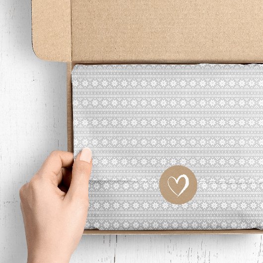 Grijs Fair Isle Kersttrui patroon Tissuepapier