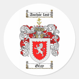 GRIJS FAMILIEKAM - GRIJS WAPEN RONDE STICKER
