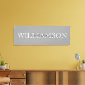 Grijs familienaam monogram bord canvas afdruk (Insitu (Woonkamer))