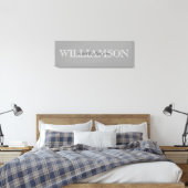 Grijs familienaam monogram bord canvas afdruk (Insitu (Slaapkamer))