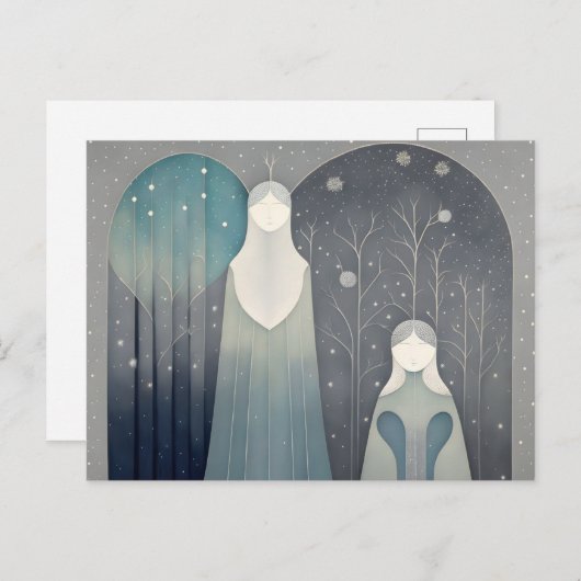 Grijs Familieportret, Postcrossing Briefkaart (Voorkant / Achterkant)