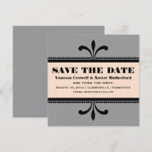 Grijs/Fancy Kunstdeco sparen de Datum uitnodigen Save The Date (Voorkant / Achterkant)