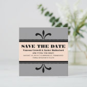 Grijs/Fancy Kunstdeco sparen de Datum uitnodigen Save The Date (Staand voorkant)