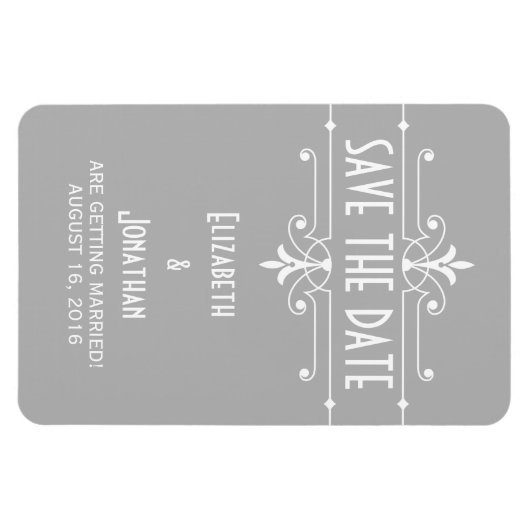 Grijs Fancy Versiering sparen de Magneet van de Da (Horizontaal)