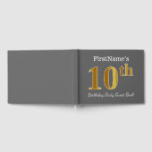 Grijs, Faux Gold 10e verjaardag Partij + Eigen naa Gastenboek (Volledig)