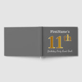 Grijs, Faux Gold 11e verjaardag Partij + Eigen naa Gastenboek (Volledig)