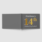 Grijs, Faux Gold 14e verjaardag Partij + Eigen naa Gastenboek (Volledig)