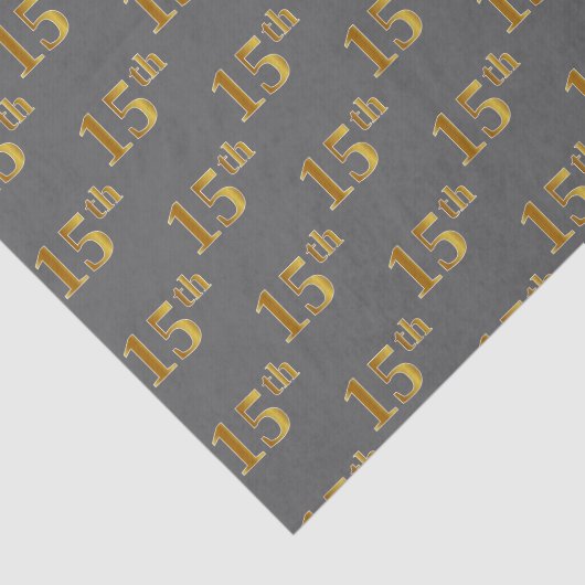 Grijs, Faux Gold 15e (vijftiende) Evenement Tissuepapier (Detail)