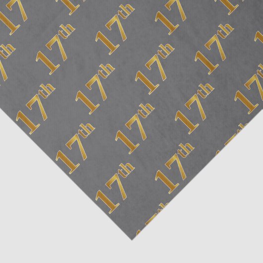 Grijs, Faux Gold 17e (zeventiende) Evenement Tissuepapier (Detail)