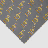 Grijs, Faux Gold 19e (negentiende) Evenement Tissuepapier (Detail)