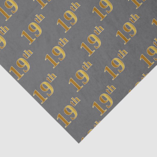 Grijs, Faux Gold 19e (negentiende) Evenement Tissuepapier (Detail)