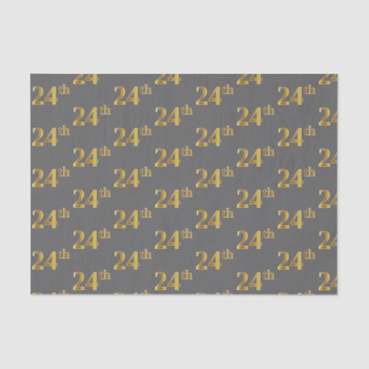 Grijs, Faux Gold 24e (24e) evenement Tissuepapier (Voorkant)